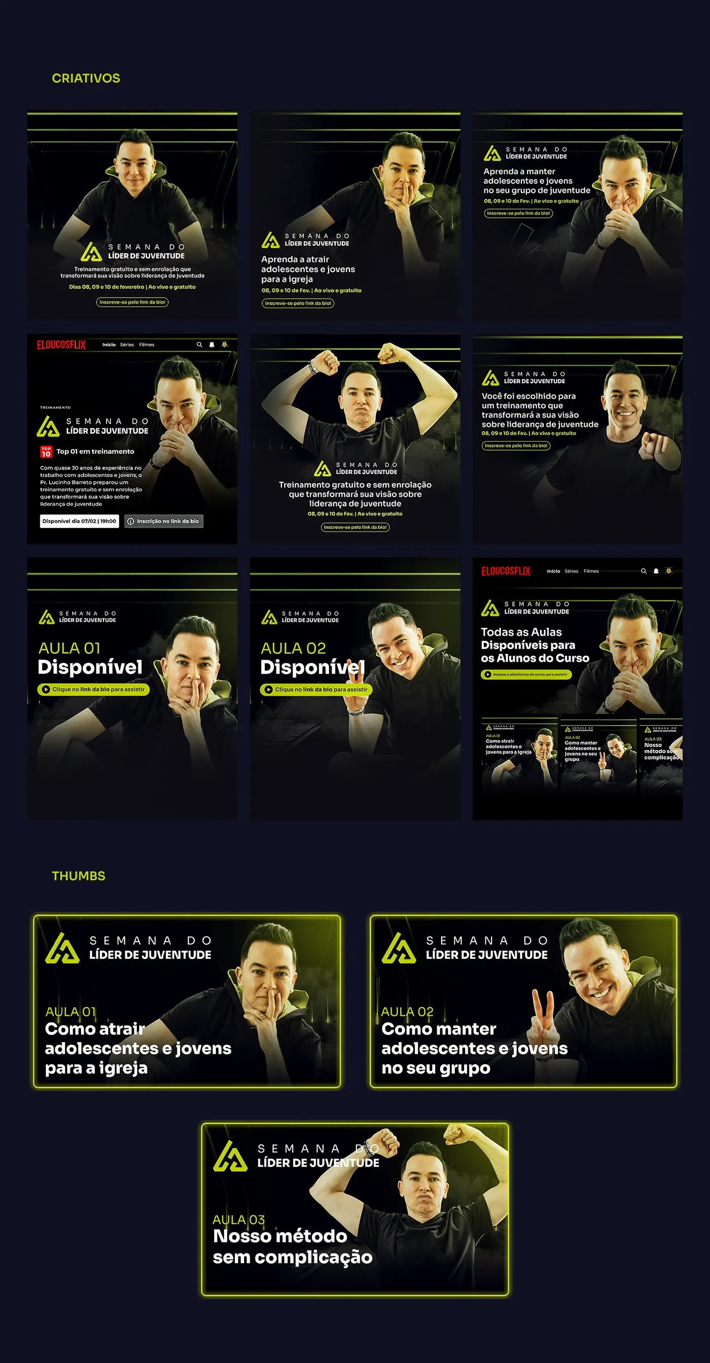 Criativos para Lançamento — Pr. Lucinho